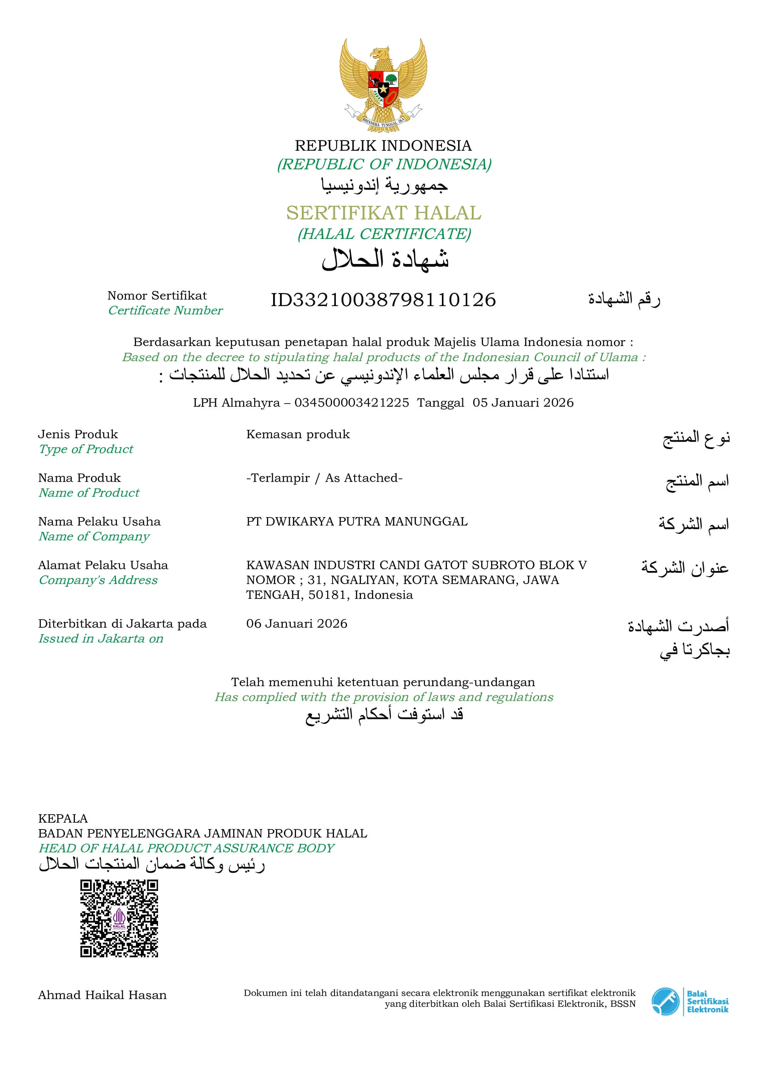 Halal Certificate